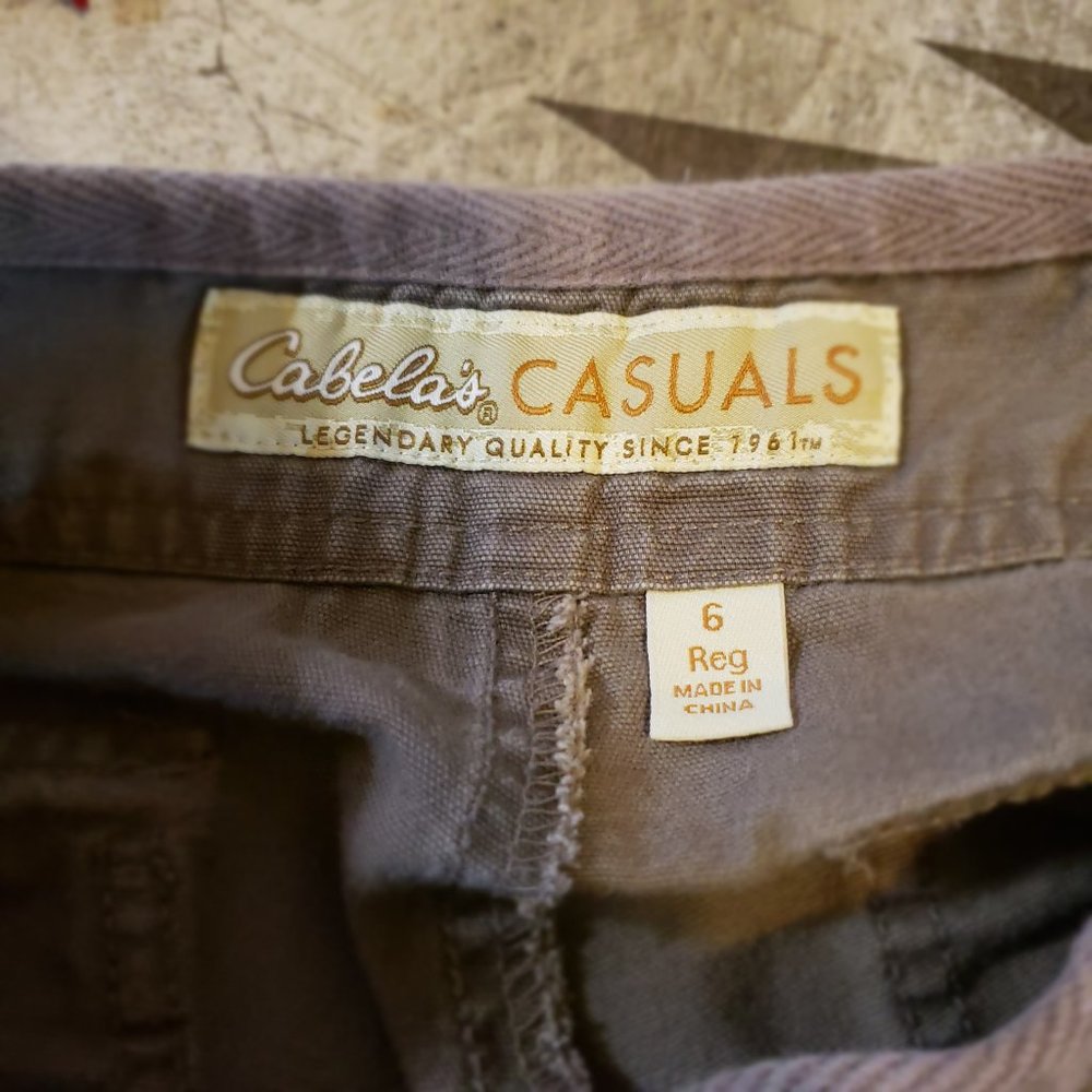 Cabela’s Casuals Women’s 6R Grey Cotton Wide‑Leg Cargo Pants | Outdoor Hiking Ut - Picture 5 of 16